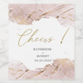 Getextureerde Gouden Cheers Bruiloft Wijn Label Se Wijn Etiket (Enkel label)