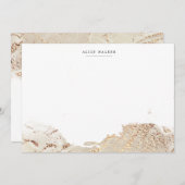 Getextureerde Gouden Faux Folie briefpapier Note K Notitiekaartje (Voorkant / Achterkant)