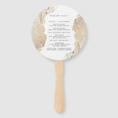 Getextureerde Gouden Faux Folie Bruiloft Hand Fan Handwaaier (Achterkant)