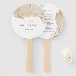 Getextureerde Gouden Faux Folie Bruiloft Hand Fan Handwaaier