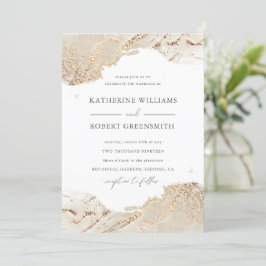 Getextureerde Gouden Faux Folie Elegante Huwelijks Kaart