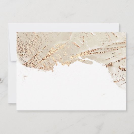 Getextureerde Gouden Faux Folie Modern Huwelijksui Kaart (Achterkant)