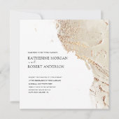 Getextureerde Gouden Moderne Huwelijksuitnodiging Kaart (Voorkant)