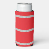 Getextureerde grijze strepen en rood seltzer blikjeskoeler (Seltzer Voorkant)