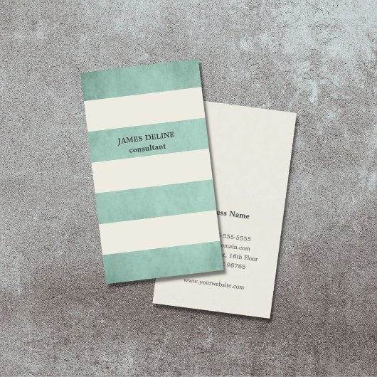 Getextureerde groene  Stripes Consultant Visitekaartje
