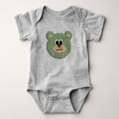 Getextureerde groene Teddy Bear Romper (Voorkant)