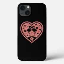 Getextureerde hals Flamingo Love Hoesje-Mate iPhon