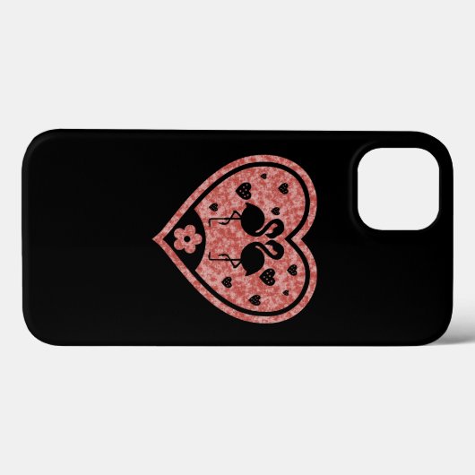 Getextureerde hals Flamingo Love Hoesje-Mate iPhon Case-Mate iPhone Case (Achterkant (horizontaal))