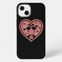 Getextureerde hals Flamingo Love Hoesje-Mate iPhon