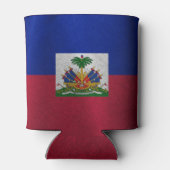 Getextureerde Hatiaanse vlag Blikjeskoeler (Achterkant)