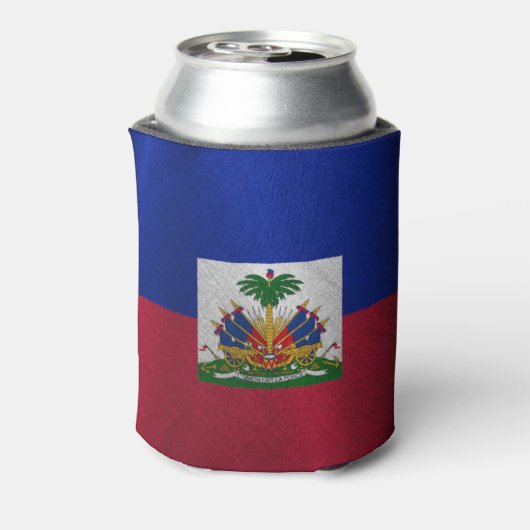 Getextureerde Hatiaanse vlag Blikjeskoeler (Blikje Achterkant)