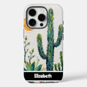 Getextureerde Impasto Desert Cactus smartphone Case-Mate iPhone Case (Achterkant)