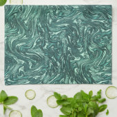 Getextureerde jade en groene cyaan shades theedoek (Gevouwen)