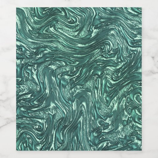 Getextureerde jade en groene cyaan shades wijn etiket (Enkel label)