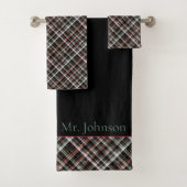 Getextureerde kerst tartan. badhanddoekset bad handdoek (Insitu)