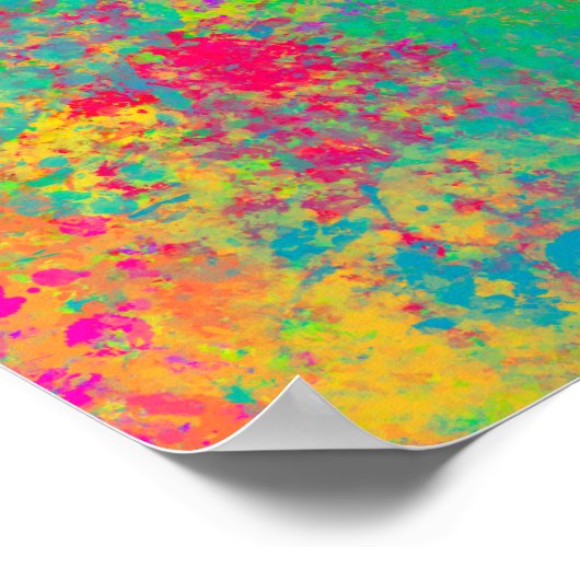 Getextureerde Kleurrijke Abstracte Aquarel Schilde Poster (Hoek)