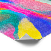 Getextureerde Kleurrijke Abstracte Aquarel Schilde Poster (Hoek)