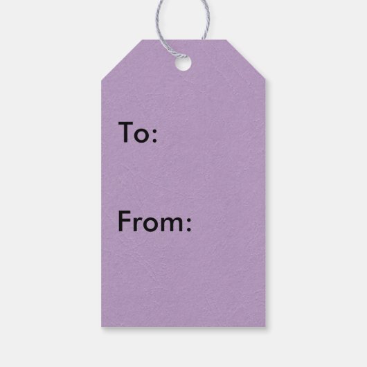 Getextureerde lichte Paarse kleur Cadeaulabel (Achterkant)