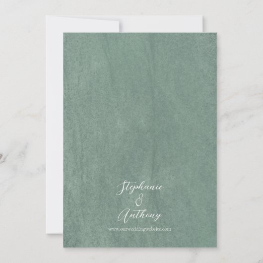 Getextureerde Lichte Sage Groene Wildflower Vogel  Kaart (Achterkant)