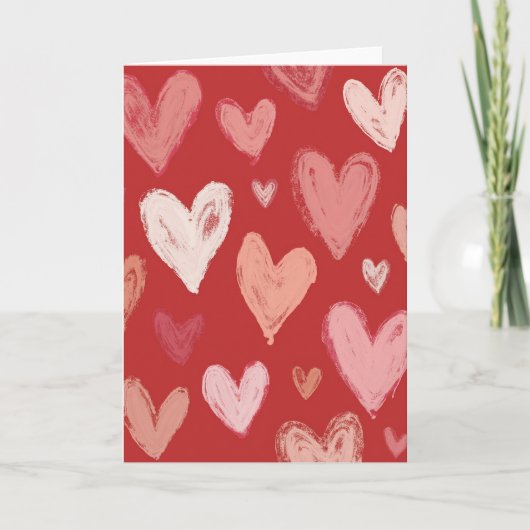 Getextureerde Liefdeshartjes Kaart (Voorkant)