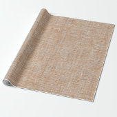 Getextureerde linnen stoftextuur in warm natuurlij cadeaupapier (Uitgerold)