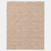 Getextureerde linnen stoftextuur in warm natuurlij fleece deken (Voorkant)