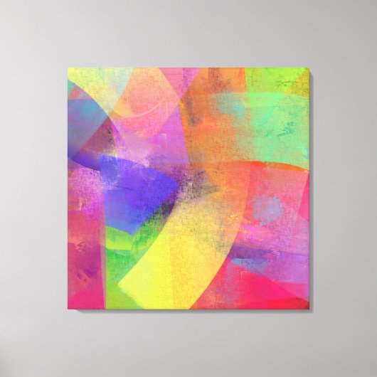 Getextureerde look Abstracte regenboogkleuren Canvas Afdruk (Voorkant)