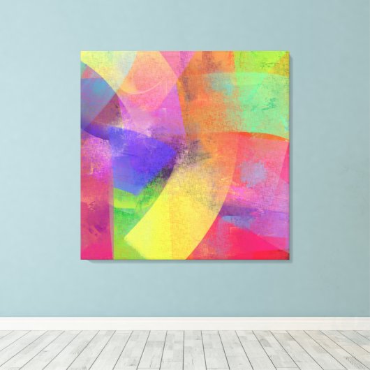 Getextureerde look Abstracte regenboogkleuren Canvas Afdruk (Insitu (Houten vloer))