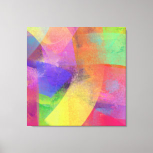 Getextureerde look Abstracte regenboogkleuren Canvas Afdruk