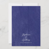 Getextureerde Marine Blauw Wit Wildflower Vogel Br Kaart (Achterkant)