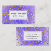 Getextureerde markeringen (goud) /Paarse waterverf Visitekaartje (Voorkant / Achterkant)