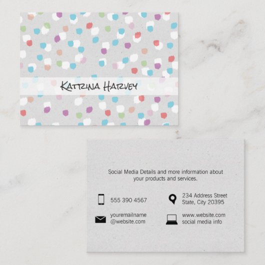 Getextureerde merken (fruitig) visitekaartje (Voorkant / Achterkant)