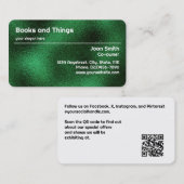 Getextureerde Metallic Emerald Green Folie Visitek Kortingskaartje (Voorkant / Achterkant)