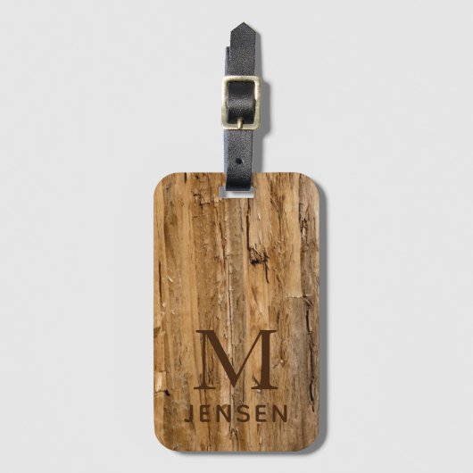Getextureerde moderne monogram, gepersonaliseerde bagagelabel (Voorkant (verticaal))