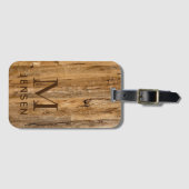 Getextureerde moderne monogram, gepersonaliseerde  bagagelabel (Voorkant (horizontaal))