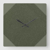 Getextureerde Moss Green Wall Clock Vierkante Klok (Voorkant)