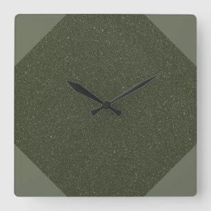 Getextureerde Moss Green Wall Clock Vierkante Klok