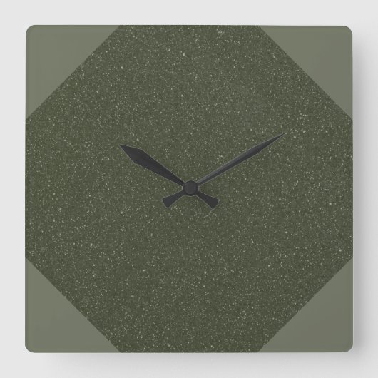 Getextureerde Moss Green Wall Clock Vierkante Klok (Voorkant)