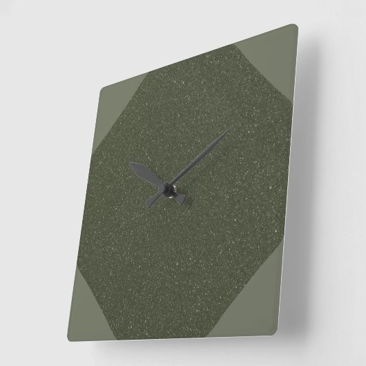 Getextureerde Moss Green Wall Clock Vierkante Klok (Hoek)