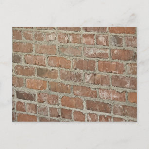 Getextureerde muur van rode steen briefkaart