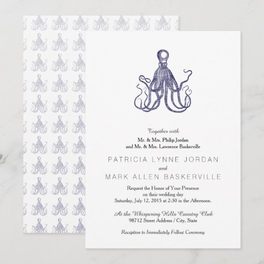  getextureerde octopus kaart (Voorkant / Achterkant)