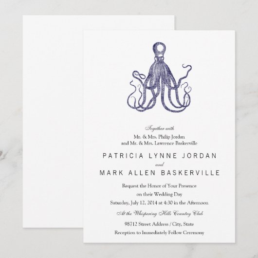  getextureerde octopus kaart (Voorkant / Achterkant)