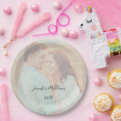 Getextureerde overlay vervaagd foto gepersonalisee papieren bordje (Feest)