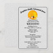 Getextureerde Paar Zonsondergang Bruiloft Kaart In (Voorkant / Achterkant)