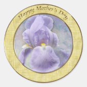 Getextureerde Paarse Iris Moederdag Sticker (Voorkant)