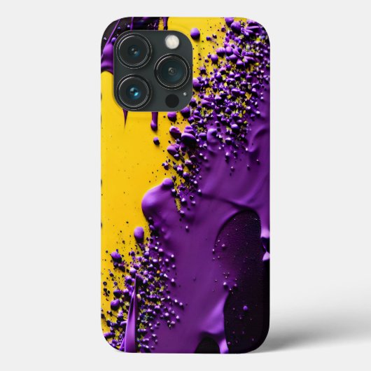 Getextureerde Paarse zwarte-gele explosie Case-Mate iPhone Case (Achterkant)