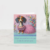 Getextureerde pastel geschilderd teckel kaart (Voorkant)