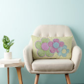 Getextureerde pastelbloemen kussen (Stoel)