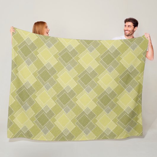 Getextureerde patchwork lapjes multikleurige patch fleece deken (In situ)