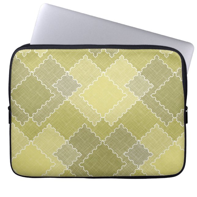 Getextureerde patchwork lapjes veelkleurige lapjes laptop sleeve (Voorkant)
